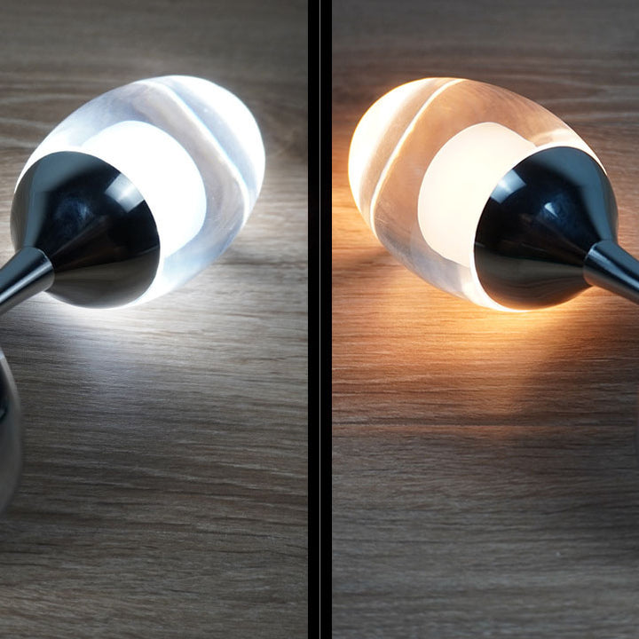 Lámpara de mesa LED con luz nocturna USB de hierro, acrílico y cromo estilo nórdico contemporáneo Wine para salón y dormitorio 