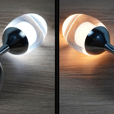 Vintage Wine Glass Chrome USB LED Night Light Table Lamp