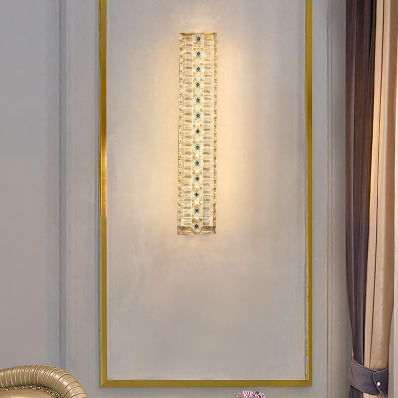 Applique murale à LED avec design en bande de cristal de luxe 