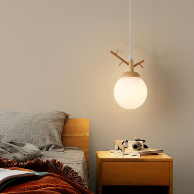 Lustre contemporain scandinave en forme de branche d'arbre avec bûches en verre 1/3 lumières pour salle à manger 