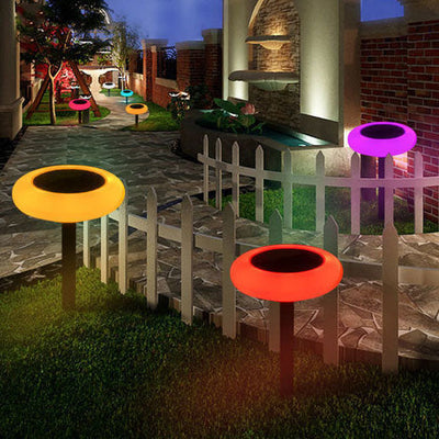 Simple 7 Color Round Plum Blossom LED Outdoor Garden Landscape Light
