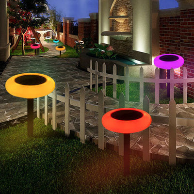 Simple 7 Color Round Plum Blossom LED Outdoor Garden Landscape Light