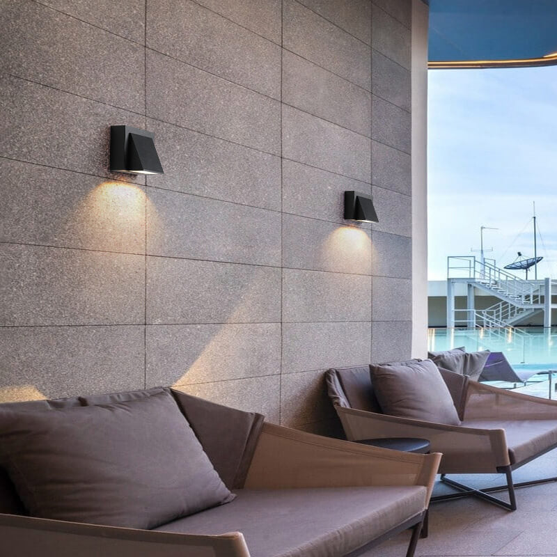 مصباح حائط مقاوم للماء LED مربع هندسي بسيط حديث 