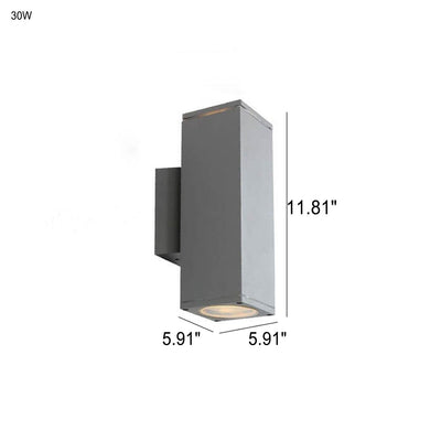 Modern Minimalist Square Column LED Luminous Outdoor Waterproof Wall Sconce Lamp