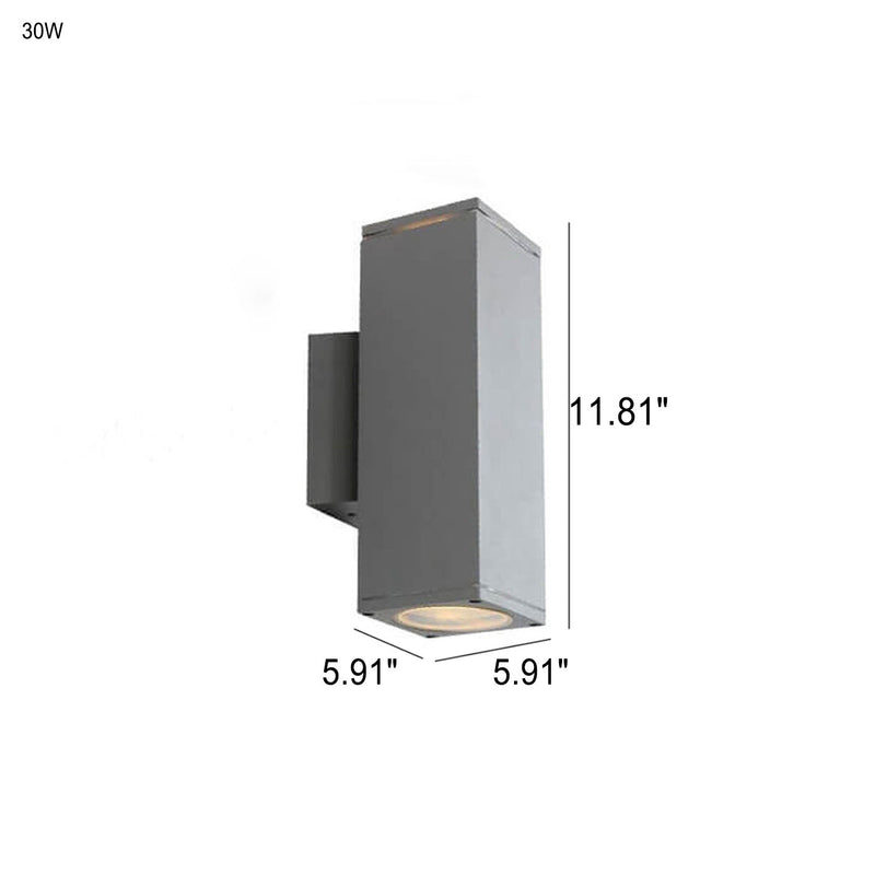 Moderne minimalistische quadratische Säule LED leuchtende wasserdichte Wandleuchte für den Außenbereich 