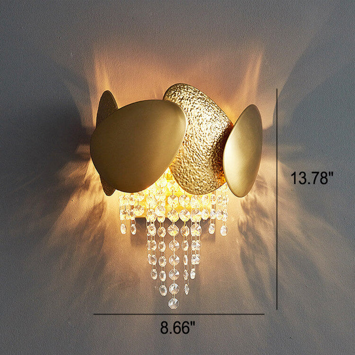 Lámpara de Aplique de Pared de Lujo Moderno con Borlas de Cristal y Oro de 2/3 Luces 