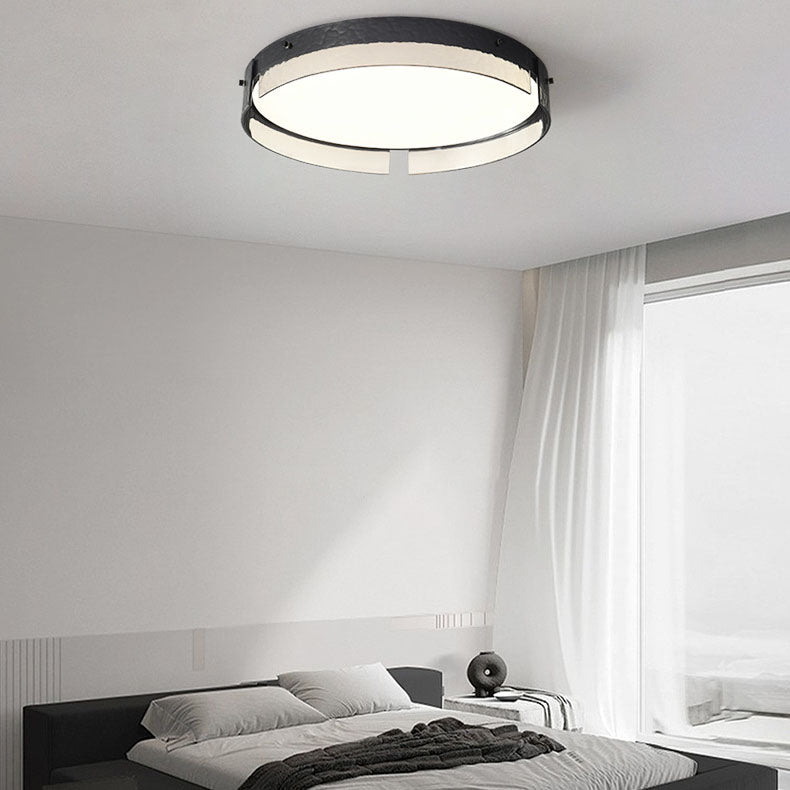 Modern Minimal Round Copper Glass LED Flush Mount Lighting