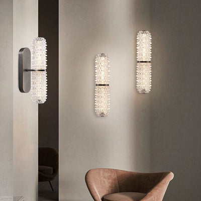 Modern Luxury Glass Column Aluminum LED Wall Sconce Lamp