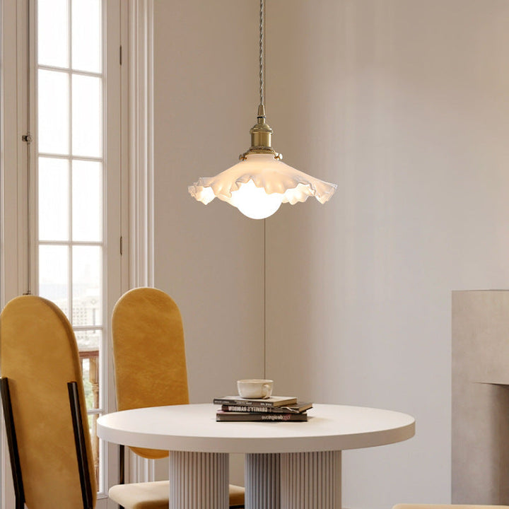 Contemporary Scandinavian Pod All Copper Glass 1-Light Pendant Light For Living Room