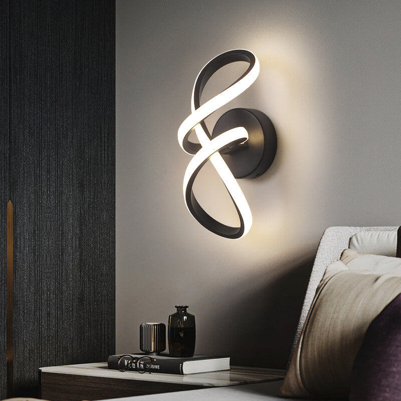 Lampe murale LED en aluminium de forme simple et torsadée nordique 