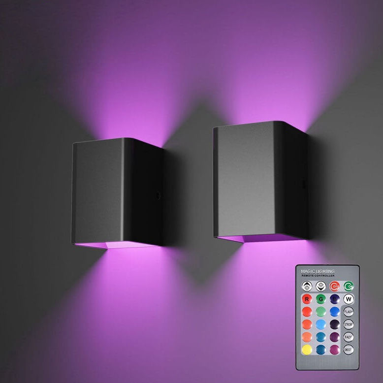 مصباح حائطي LED RGB من الألومنيوم المربع الحديث 