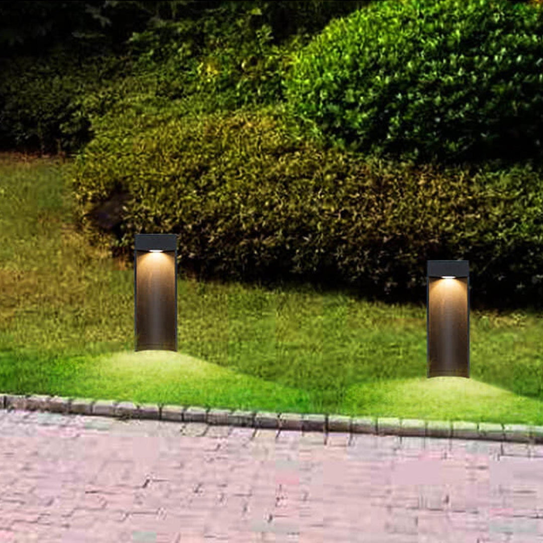 Einfache quadratische Rasenleuchte Aluminium LED Außen Gartenweg Lampe 