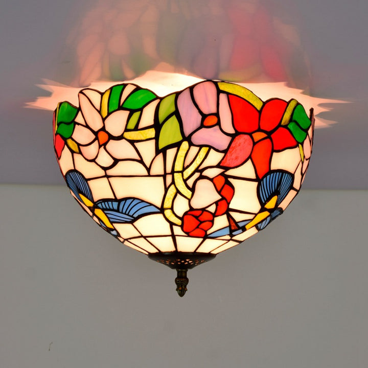 Luminaire encastré à 2 lumières Tiffany, style européen rustique 