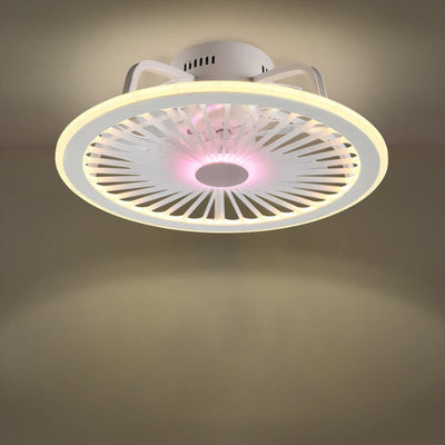 Simple Round Slim ABS LED Flush Mount Ceiling Fan Light