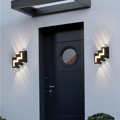 Modern Creative Square Geometric Luminous Outdoor Waterproof LED Wall Sconce Lamp