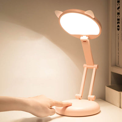 Creative Cat Ear Pink Folding LED Eye Care Desk Lamp