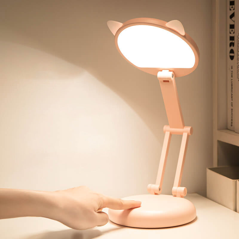 Creative Cat Ear Pink Folding LED Eye Care Desk Lamp