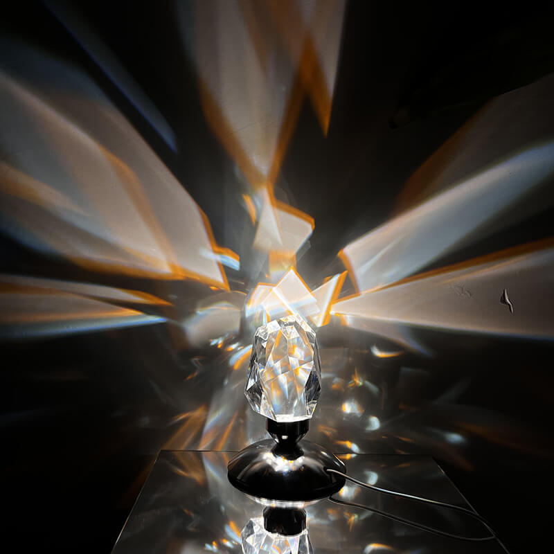 Lampe de Table à Lumière Nocturne LED Ambiante de Luxe Crystal Diamond 