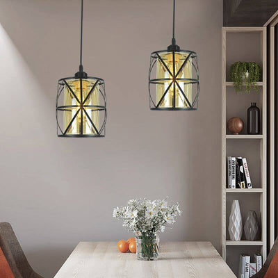 Retro Industrial Iron Creative Hollow Design 1-Licht-Pendelleuchte 