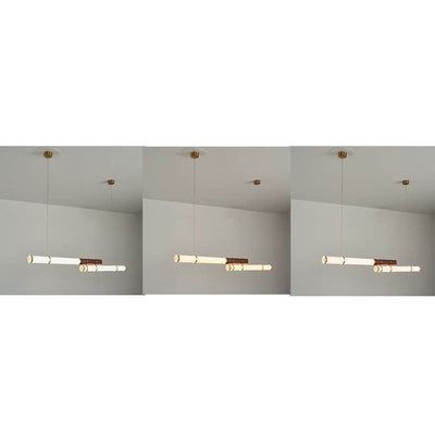 Nordischer minimalistischer linearer LED-Kronleuchter mit langer Säule