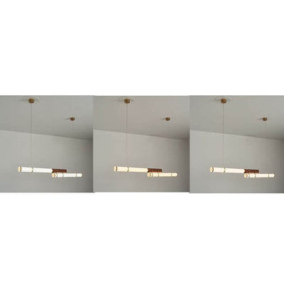 Nordic Minimalist Long Column Linear LED Island Light Chandelier