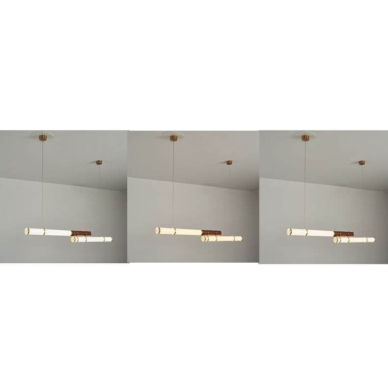 Nordic Minimalist Long Column Linear LED Island Light Chandelier