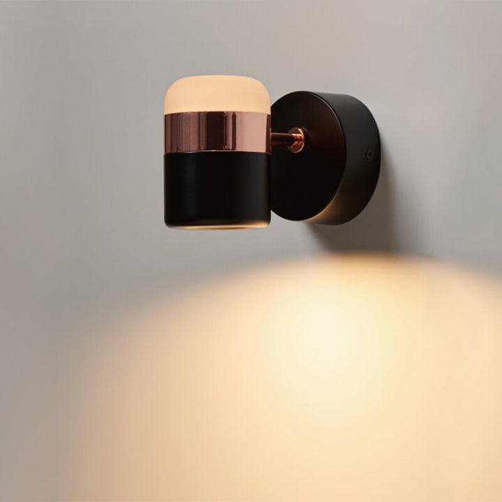 Modern Minimalist Cylindrical Spotlight Adjustable Mini LED Wall Sconce Lamp For Bedroom