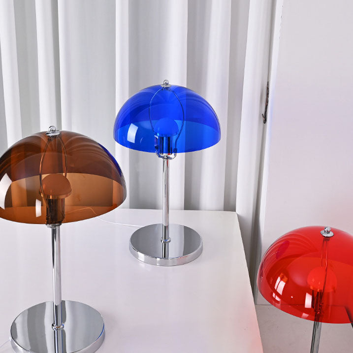 Lampe de table USB à LED en acrylique transparent en forme de dôme vintage nordique 