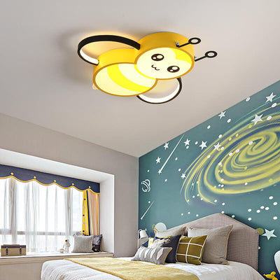 Cartoon Creative Bees Acrylic Iron LED Flush Mount Ceiling Light