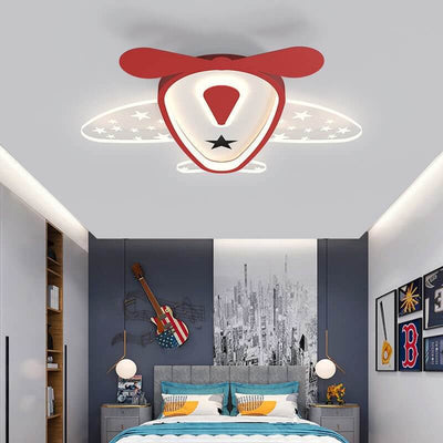 Cartoon Creative Aircraft Iron Acrylic Kids LED Flush Mount Ceiling Light