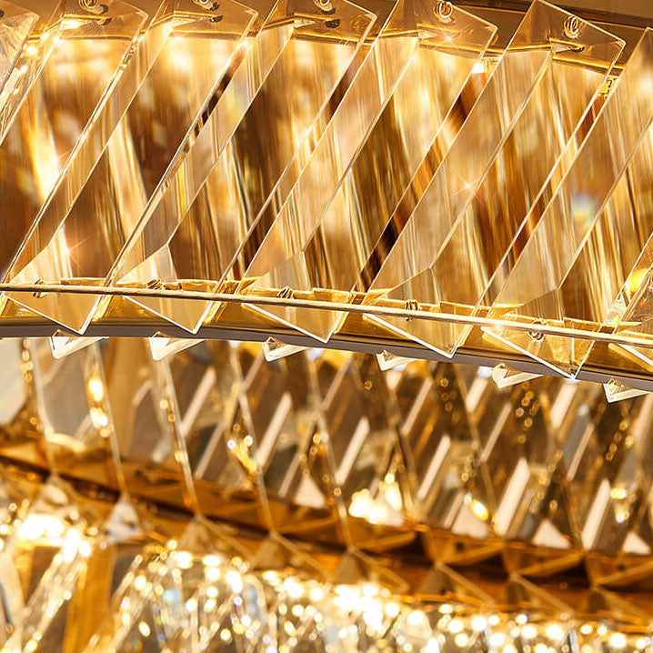 Éclairage encastré LED rond en cristal de luxe léger européen 