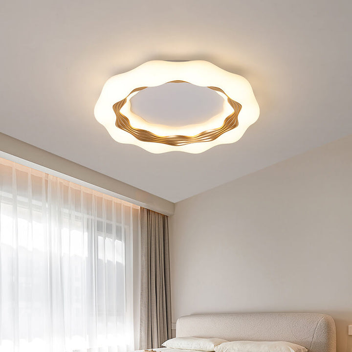 Plafonnier LED Rond Moderne Minimaliste Vague de Couleur 