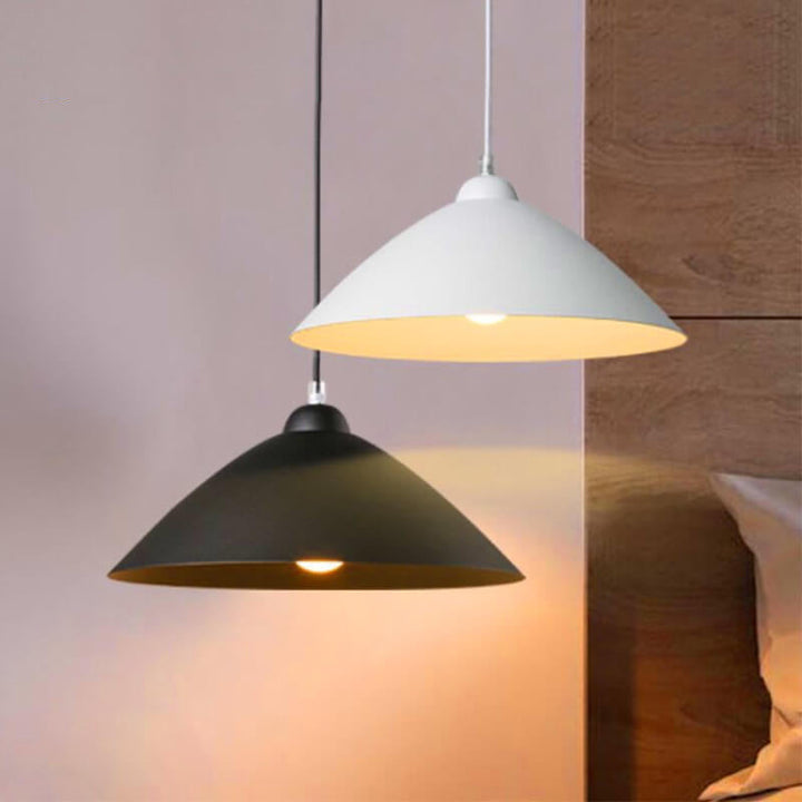 Lámpara colgante de 1 luz con cúpula de tapa de hierro simple nórdica 