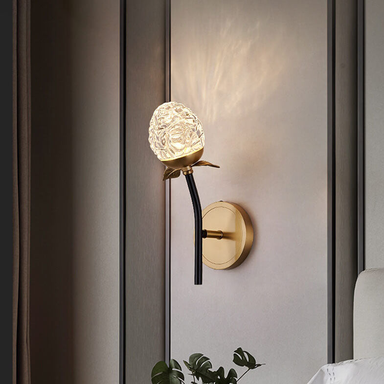 Modern Luxury Crystal Apple Branch 1/2 Light Wall Sconce Lamp