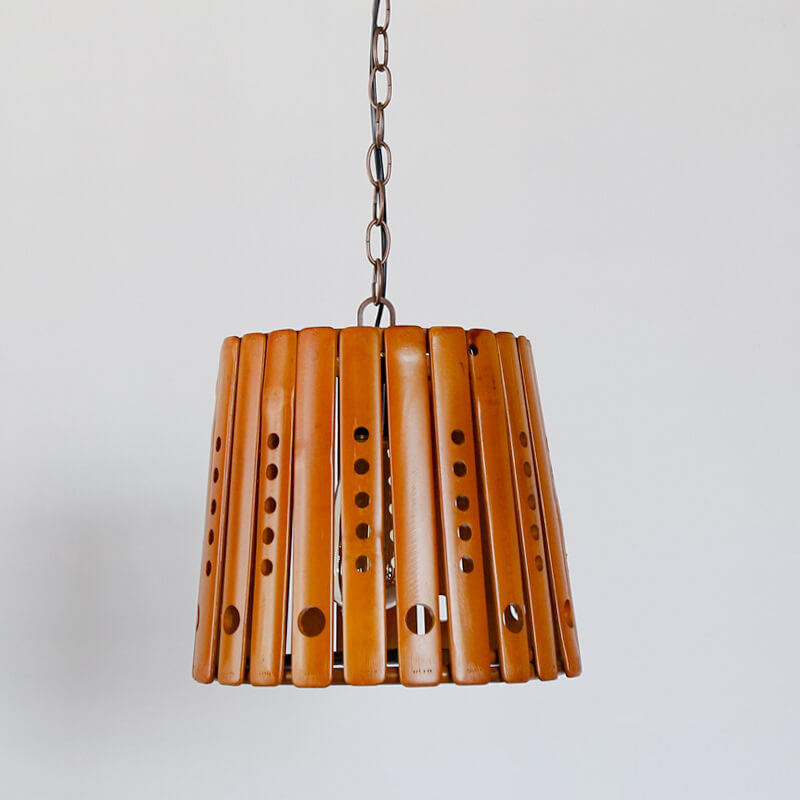 Modern Rustic Antique Hollow Bamboo Weave 1-Light Pendant Light