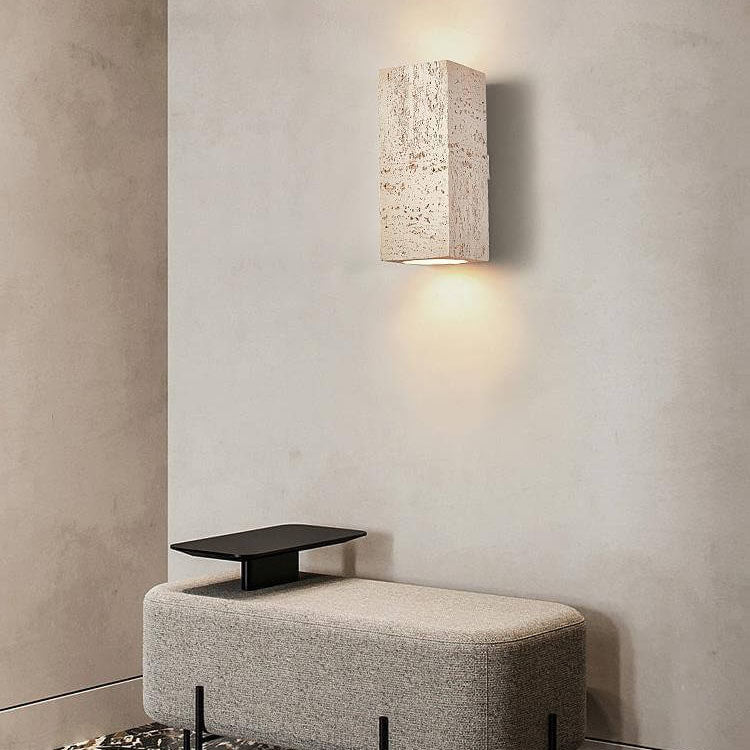 Retro Wabi-sabi Square Column Hand Sculpted LED Wall Sconce Lamp