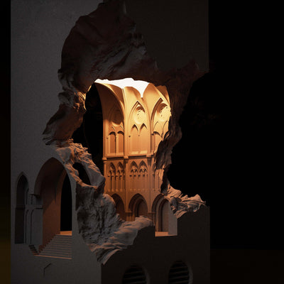 European Creative Notre Dame Cement 1-Light Schmelzwachs-Tischlampe