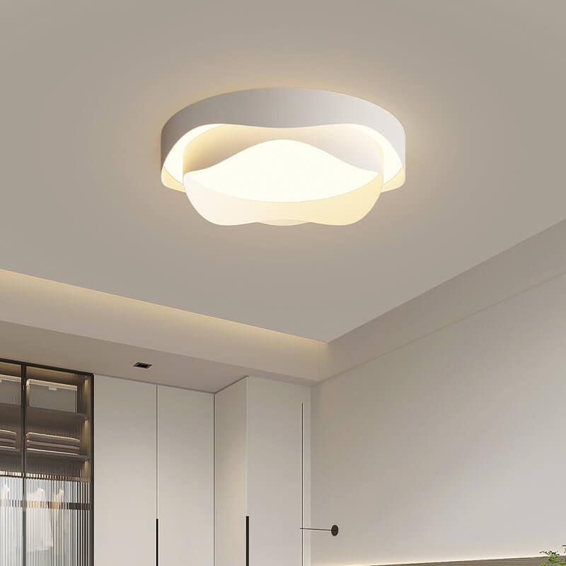 Modern Acrylic Round Creative Corrugated Design LED Flush Mount Light