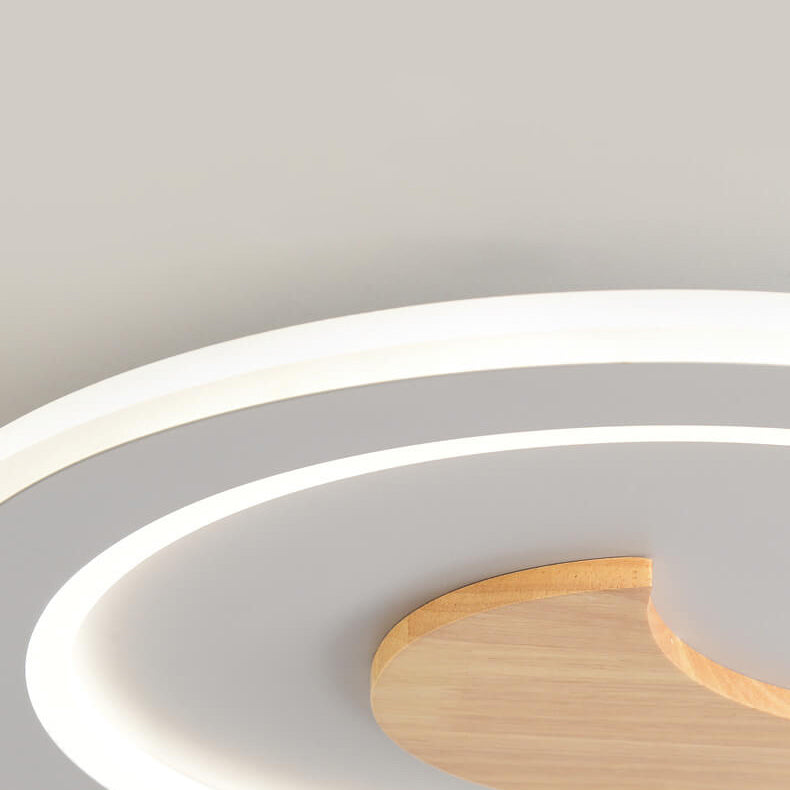 Moderne einfache Deckenleuchte mit LED und massivem Holzdesign 