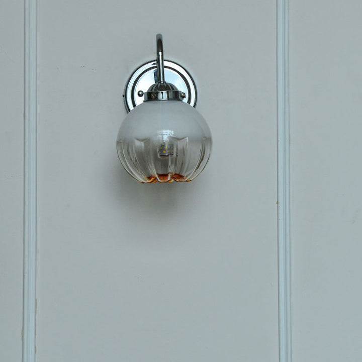 European Light Luxury Flower Pod Glass Iron 1-Light Wall Sconce Lamp