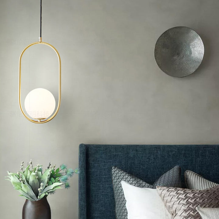 Lámpara colgante moderna de lujo ligero minimalista ovalada de vidrio con 1/2 luces 