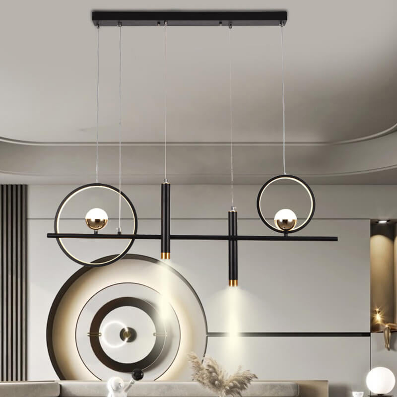 Modern Minimalist Creative Circle Line Combination Design LED Island Light Chandelier