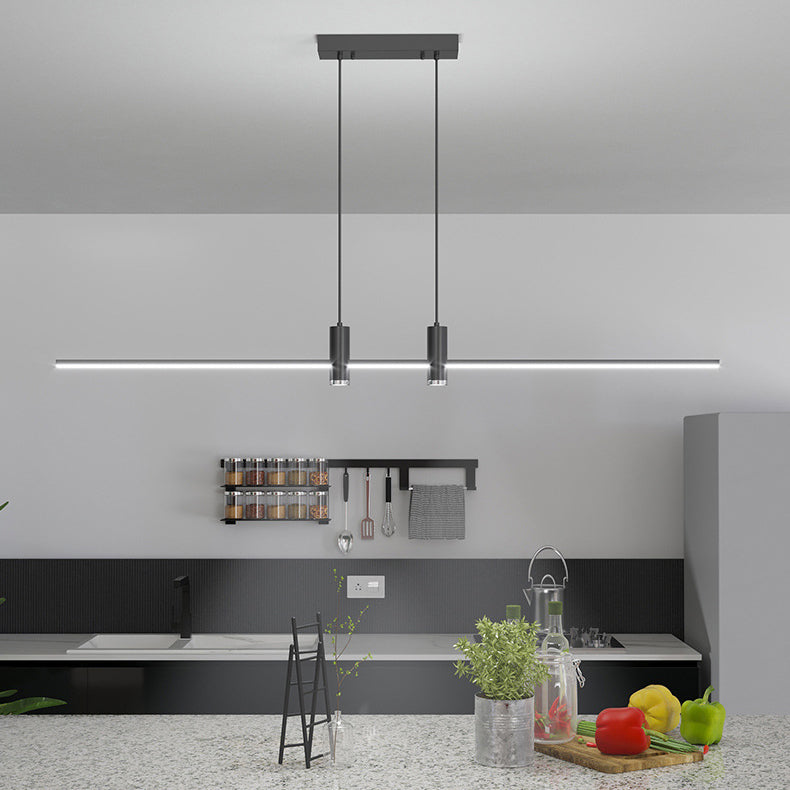 Modern Minimalist Geometric Line Combination LED Island Light Chandelier For Dining Room