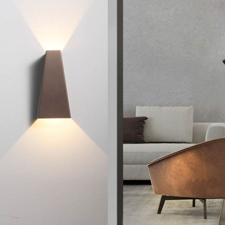 Aplique de pared LED cuadrado geométrico moderno minimalista de aluminio cepillado para sala de estar 