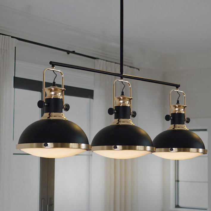 Industrial Vintage Iron Pot Lid Rotatable 1/3 Light Chandelier