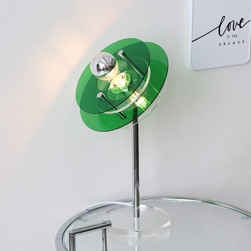 Diseño de platillo espacial moderno de acrílico lámpara de mesa de 1 luz 