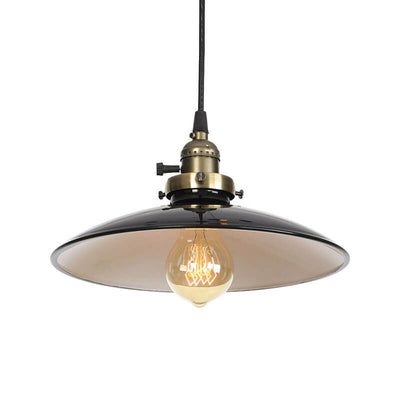 Industrial Iron Multicolor Bowl 1-Light Pendant Light