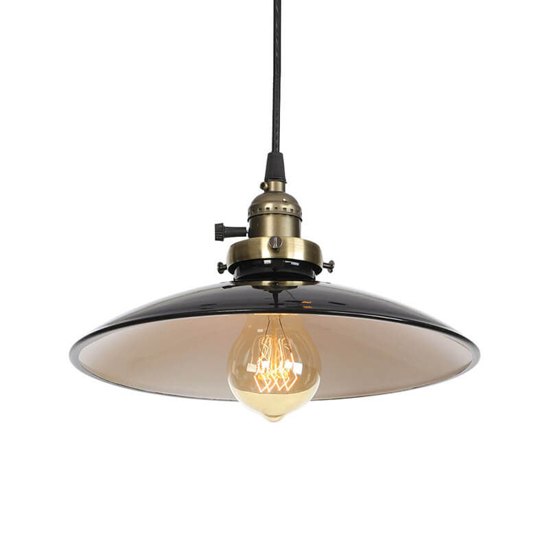 Industrielle Eisen Mehrfarbige Schale 1-Licht Pendelleuchte 