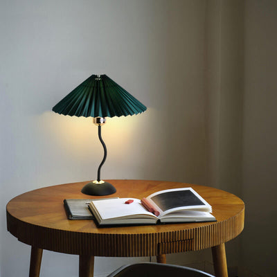 Modern Minimalist Pleated Umbrella Bending Base 1-Light Table Lamp