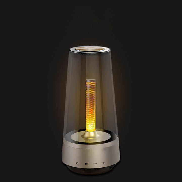 Conception de bougie créative Haut-parleur Bluetooth Lampe de table LED 